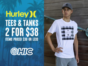 Hurley Tees and Tanks on Sale