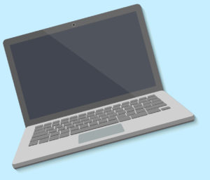 Art of laptop on blue background