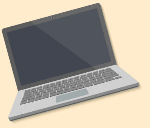 Art of laptop on a tan background
