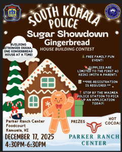South Kohala Police Gingerbread House Building Contest