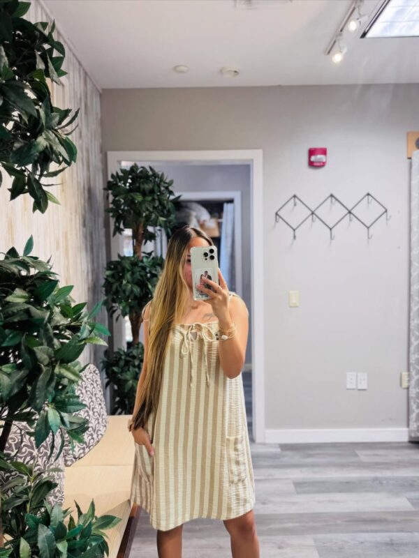 Golden striped dress