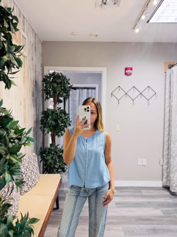 Light blue blouse and jeans