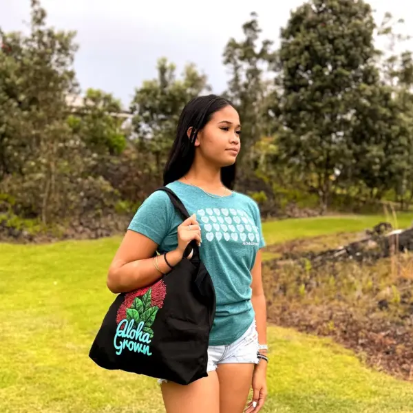 Girl carrying tote